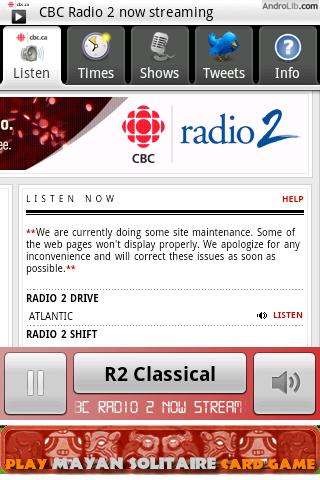 CBC Radio Live Stream, a now-defunct Android app